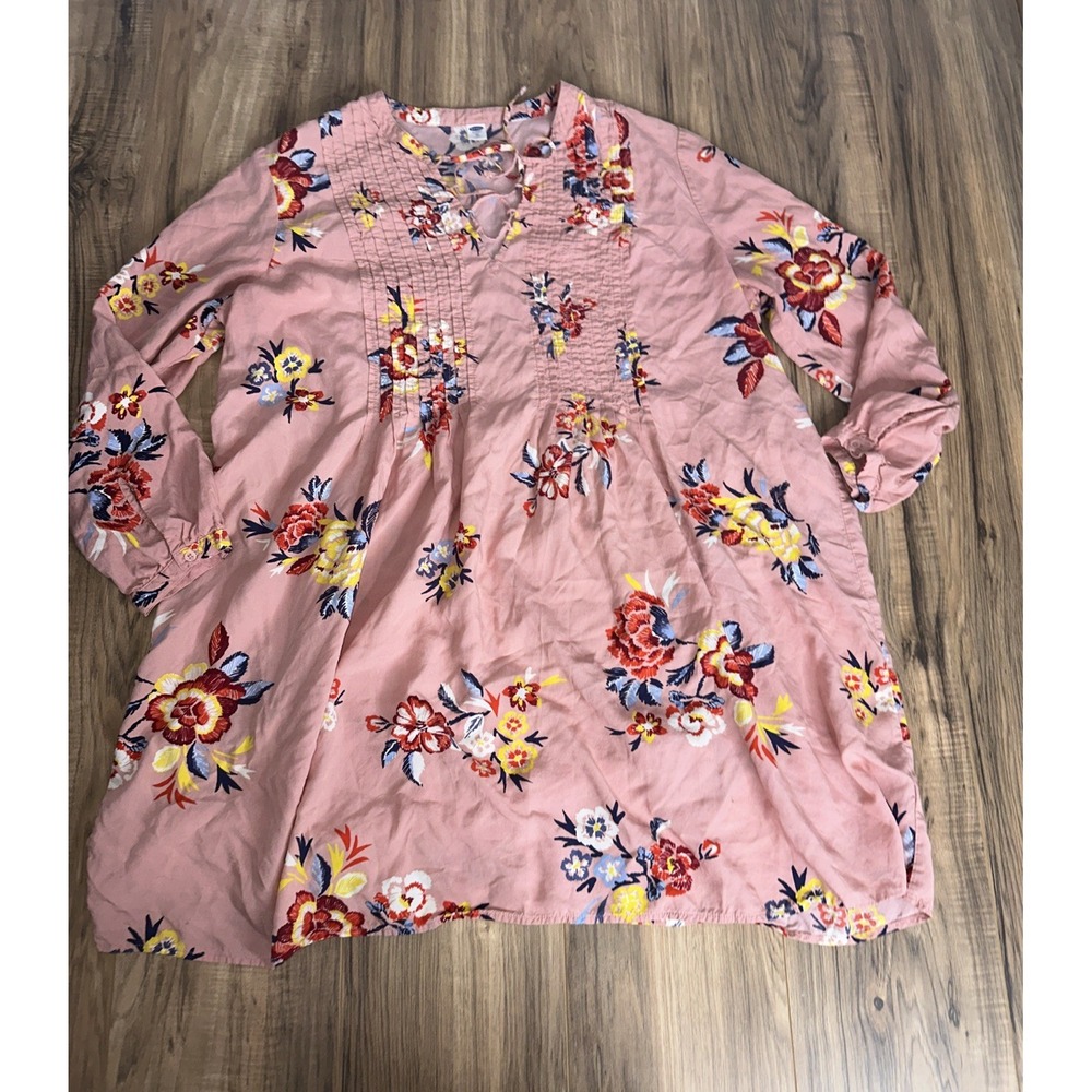 Old Navy Women's Dress XL Floral Pink‎ Long Sleeve
